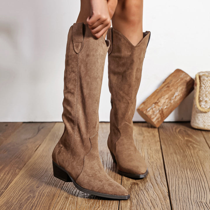 Uma - Tall Pointed-Toe Western Boots