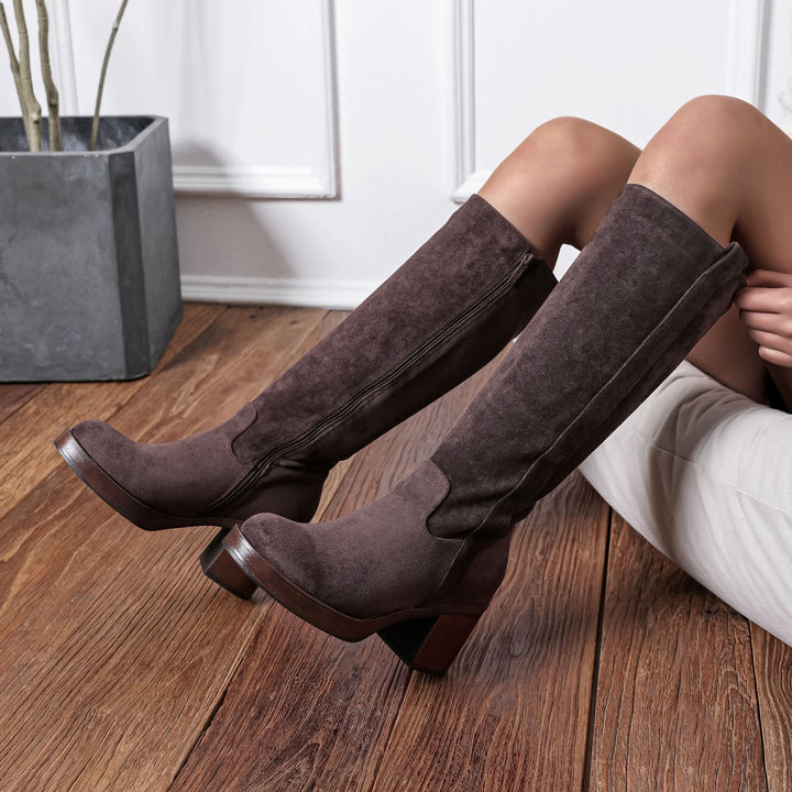 Thalia - Bold Block Heel Tall Boots