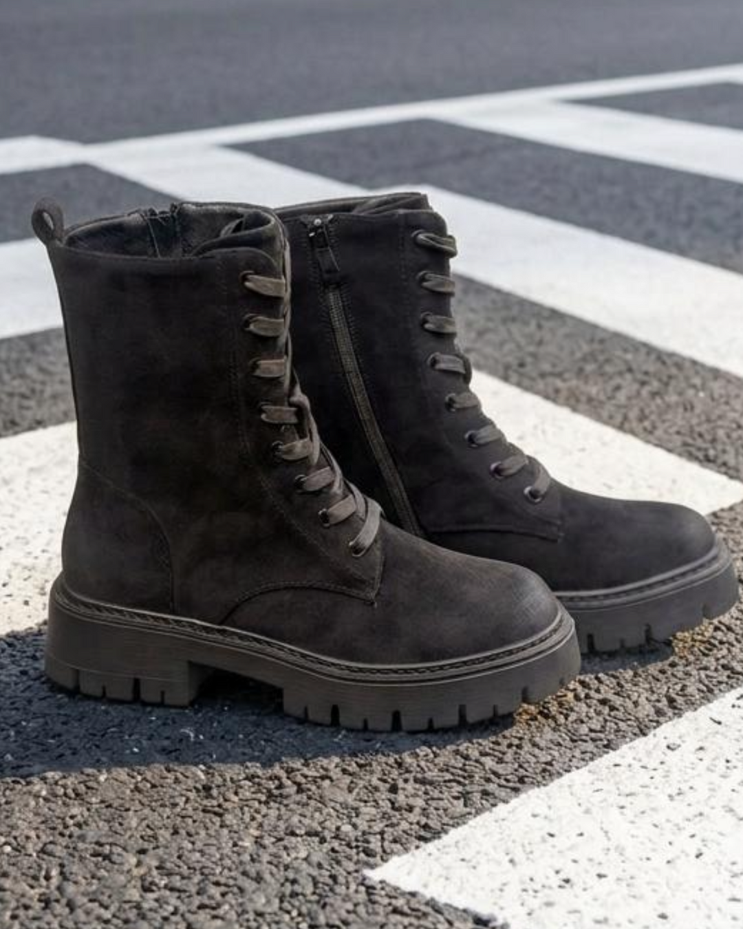 Winifred - Lace-Up Lug Sole Ankle Boots