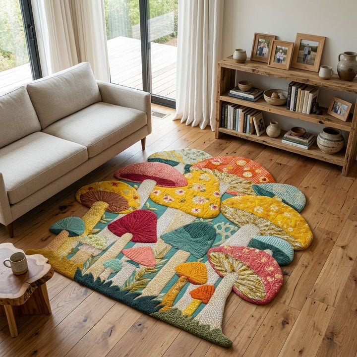 Magic Mushrooms Shaped Area Rug