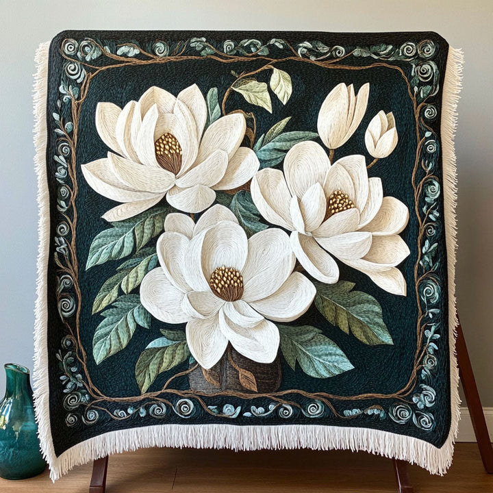 Magnolia Embrace Woven Blanket