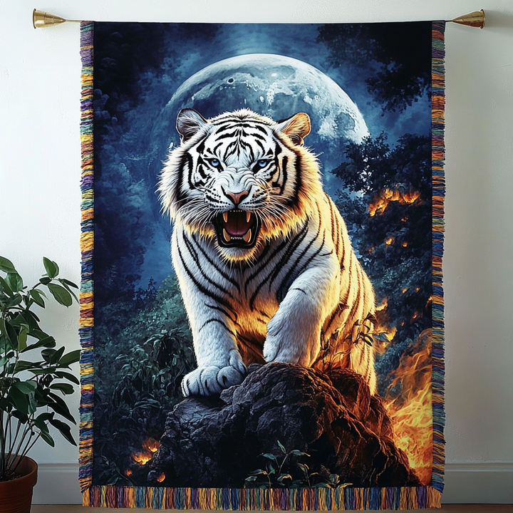Majestic Stripes Tiger Woven Blanket