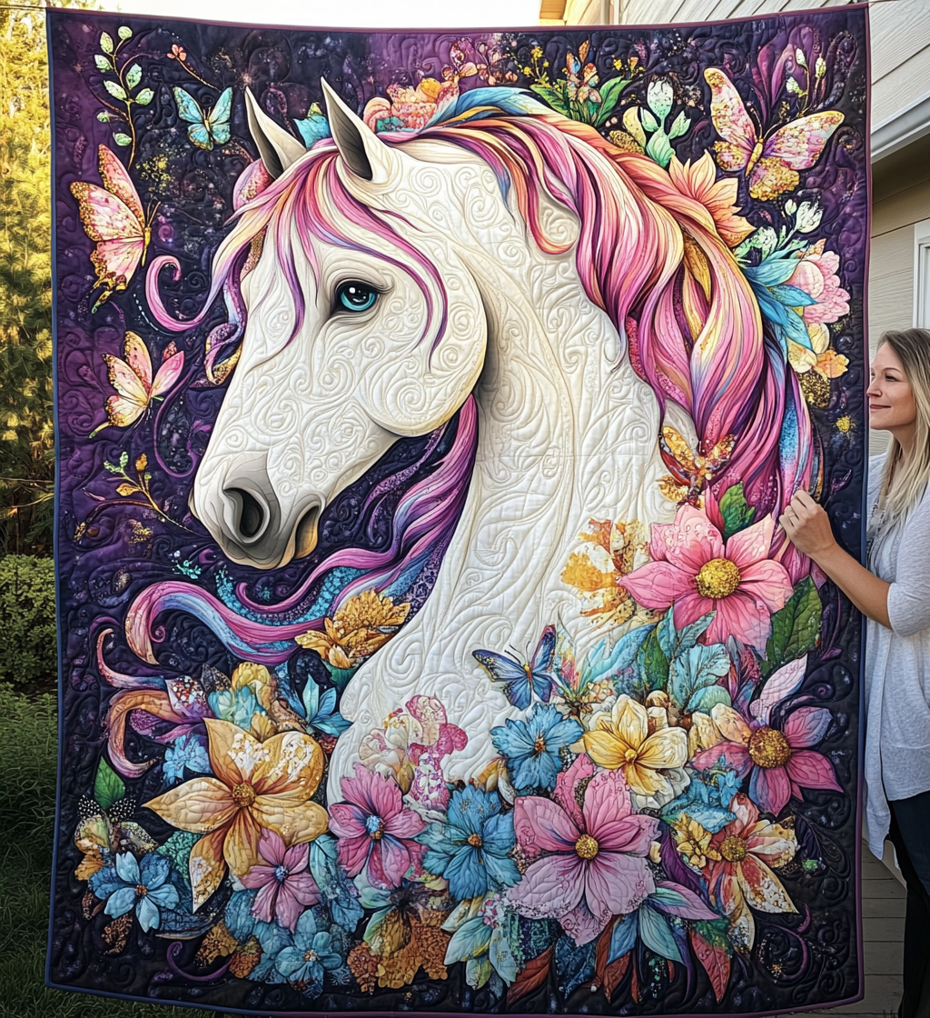 Majestic Mane Art Quilt Wall Hanging
