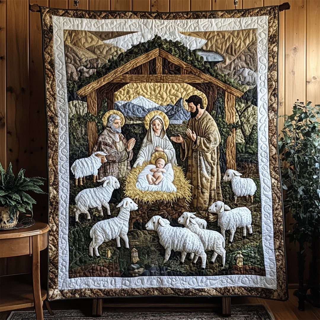 Manger Moment Art Quilt Wall Hanging