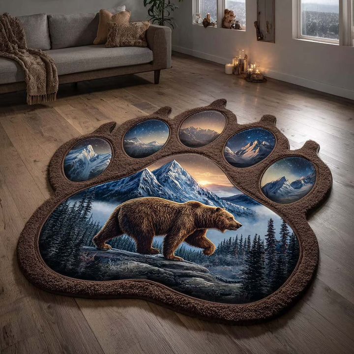 Midnight Bear Shaped Area Rug