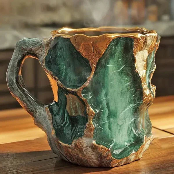 Handmade Green Mineral Glass Mug