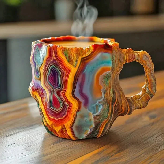 Handmade Volcanic Red Mineral Glass Mug
