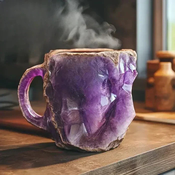 Handmade Amethyst Mineral Crystal Mug