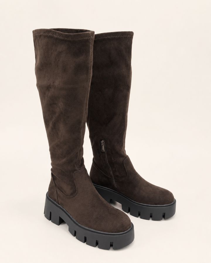 Amara - Platform Chunky Sole Tall Boots