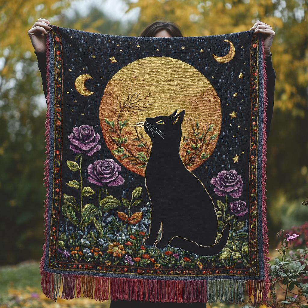 Moonlit Mischief Woven Blanket