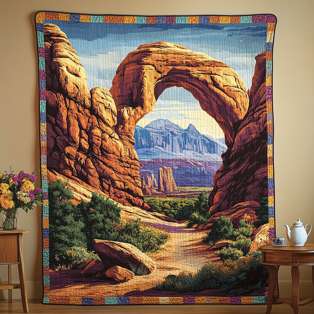 Mountain Arches Art Quilt Wall Hanging