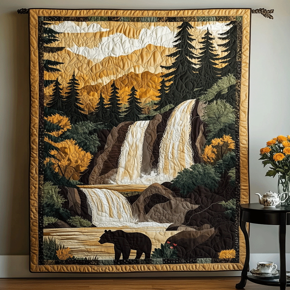 Mountain Falls Art Quilt Wall Hanging