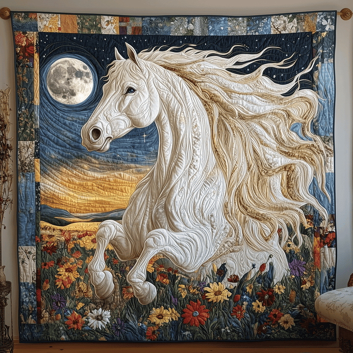 Mystic Night Rider Horse Art Quilt Wall Hanging