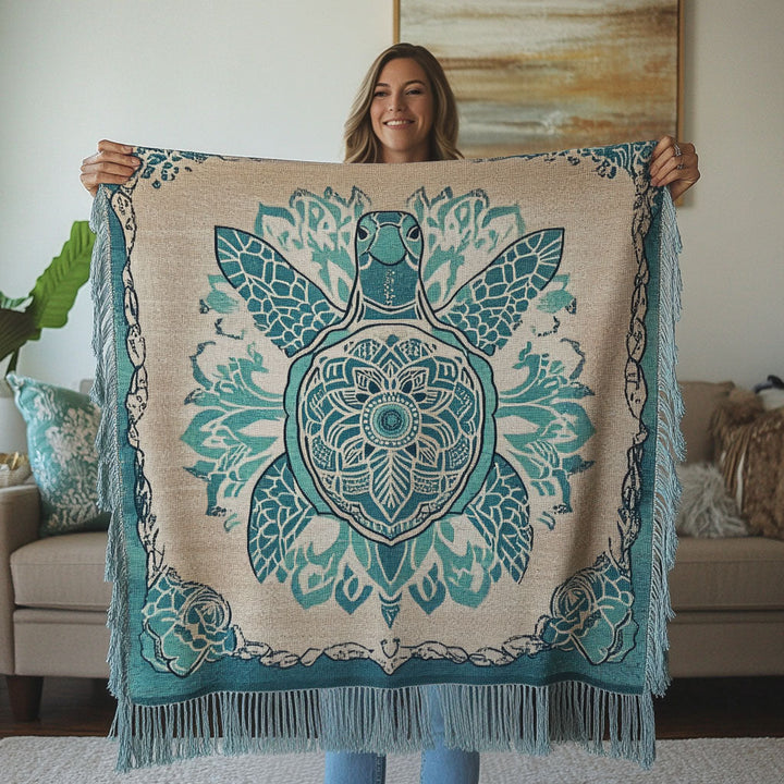 Mystic Sea Turtle Woven Blanket