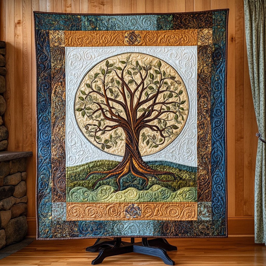 Mystical Roots Tree of Life Art Quilt Wall Hanging
