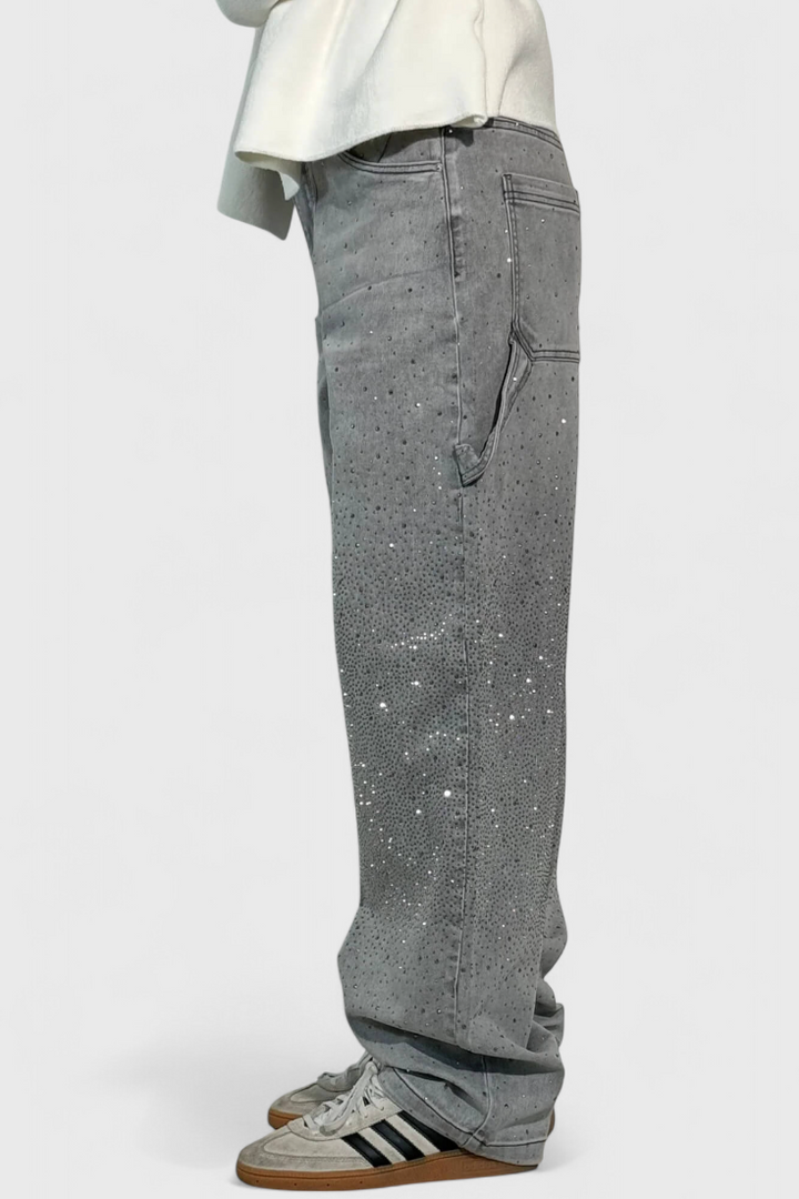 Ariel - Rhinestone Balloon Cargo Jeans