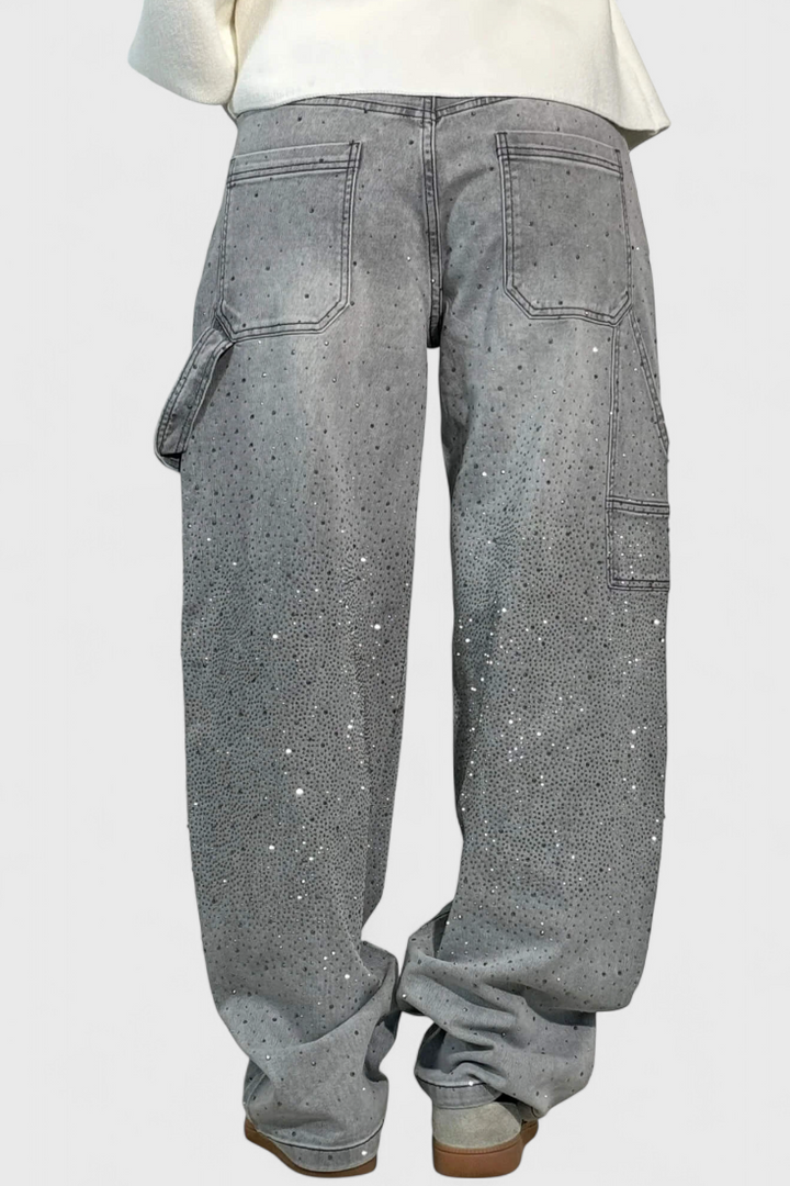 Ariel - Rhinestone Balloon Cargo Jeans