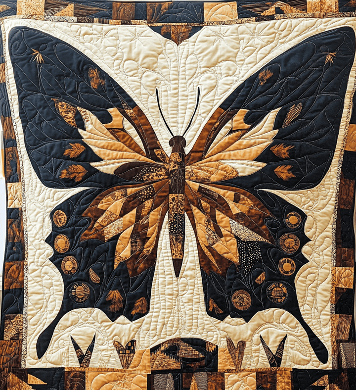 Native Monarch Art Quilt Wall Hanging