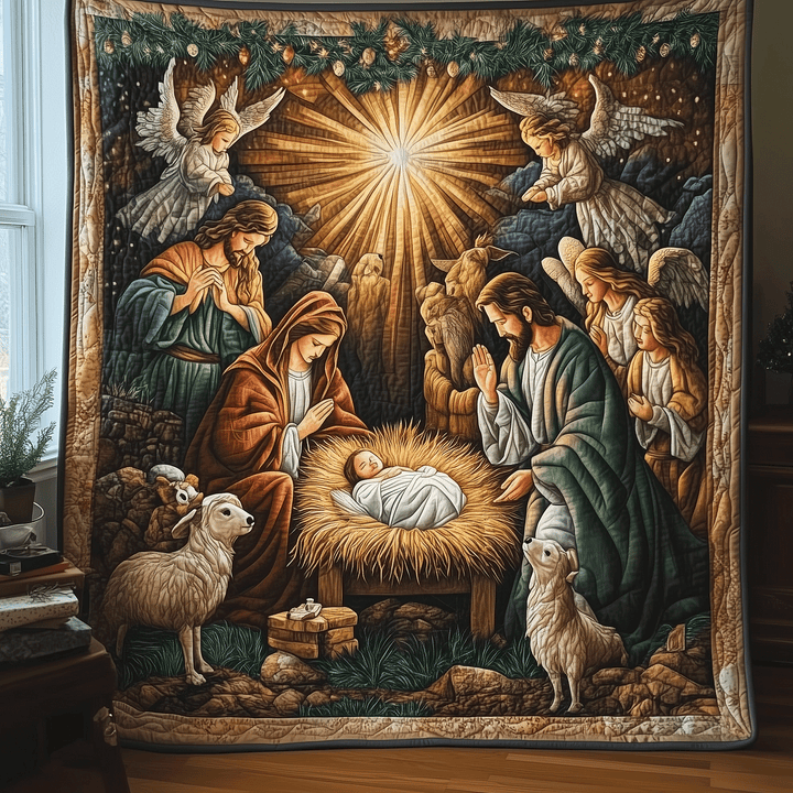 Christmas Atmosphere Quilted Blanket