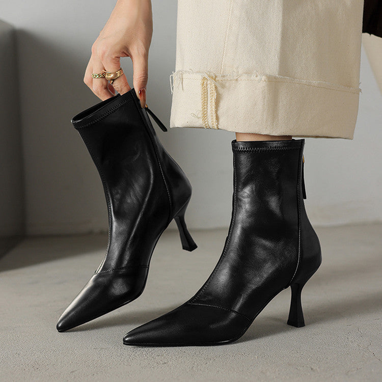 Lilah - Genuine Leather Contoured Boots