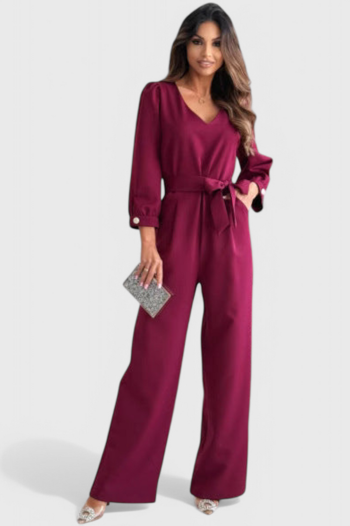 Arden - Wide-Leg Plunge Jumpsuit