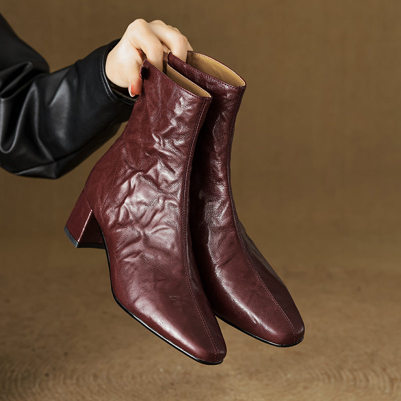 Aurora - Genuine Leather Ankle Boots