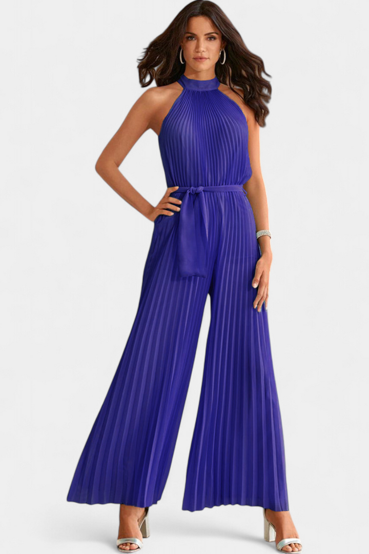 Carmen - Pleated Halter Palazzo Jumpsuit