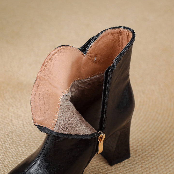 Yvonne - Genuine Leather Pointed Toe Boots