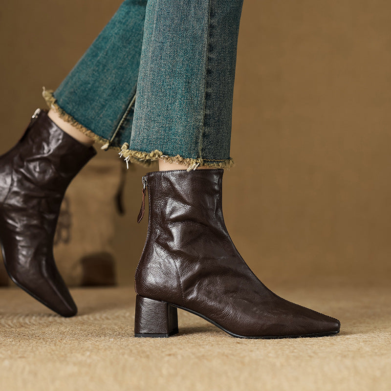 Aurora - Genuine Leather Ankle Boots