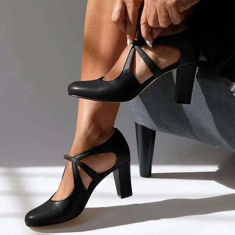 Alina - Strap Block Heel Ankle Boots