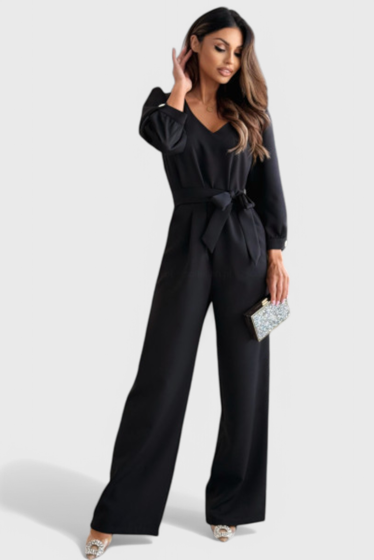 Arden - Wide-Leg Plunge Jumpsuit