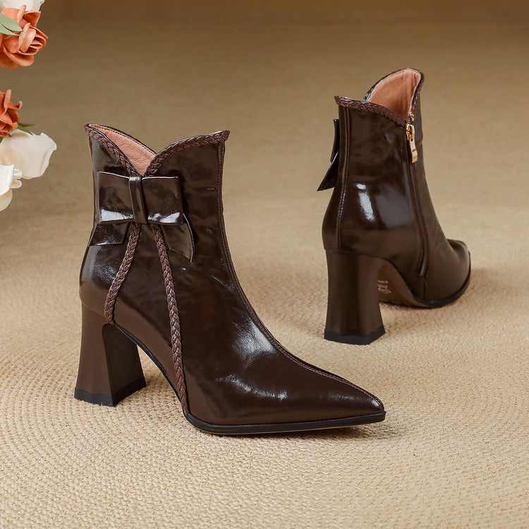 Yvonne - Genuine Leather Pointed Toe Boots