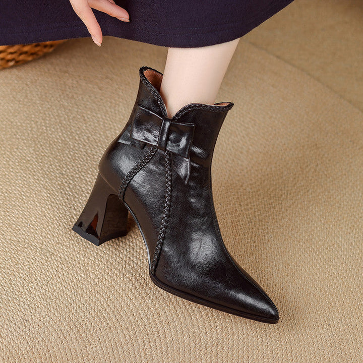 Yvonne - Genuine Leather Pointed Toe Boots