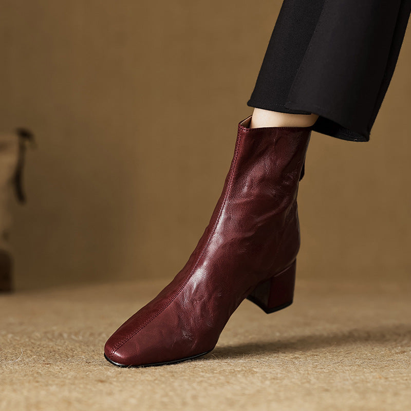 Aurora - Genuine Leather Ankle Boots