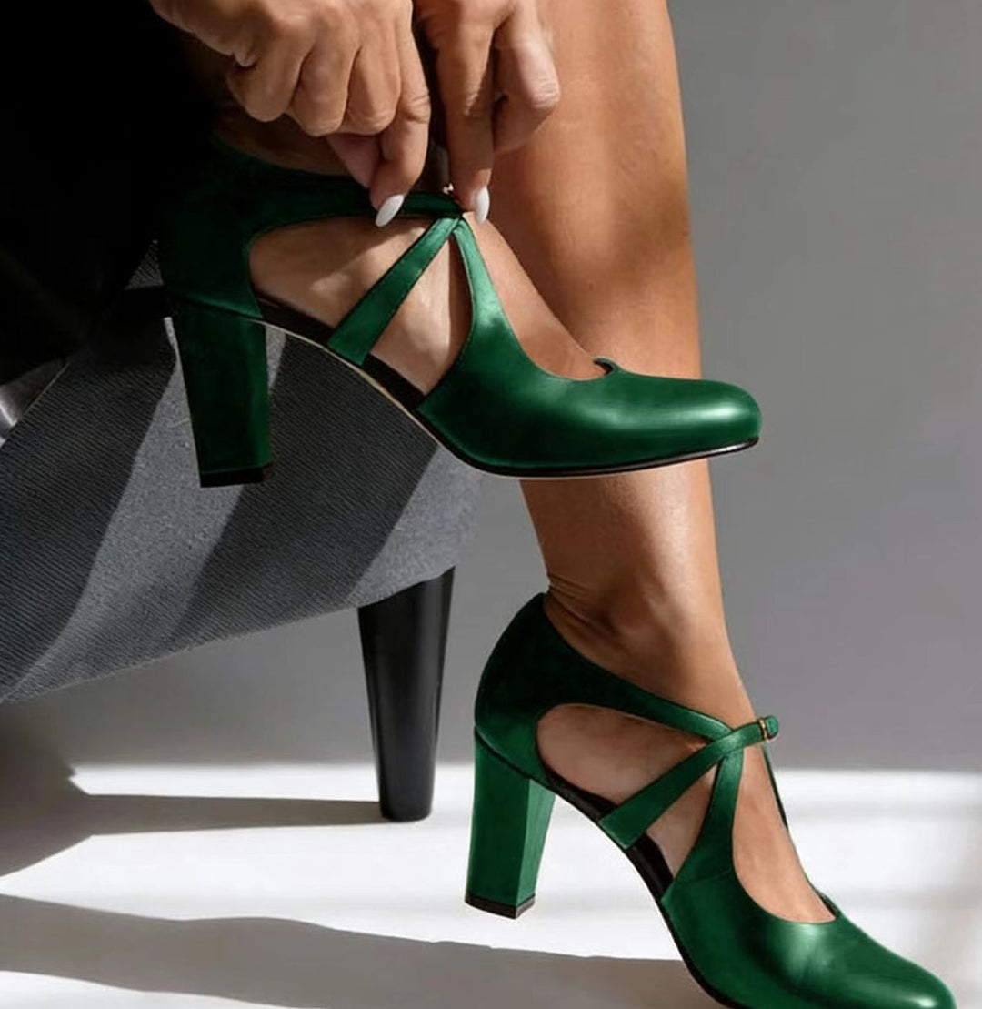 Alina - Strap Block Heel Ankle Boots