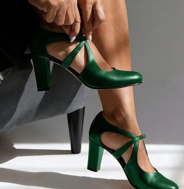 Alina - Strap Block Heel Ankle Boots