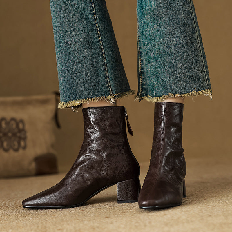 Aurora - Genuine Leather Ankle Boots