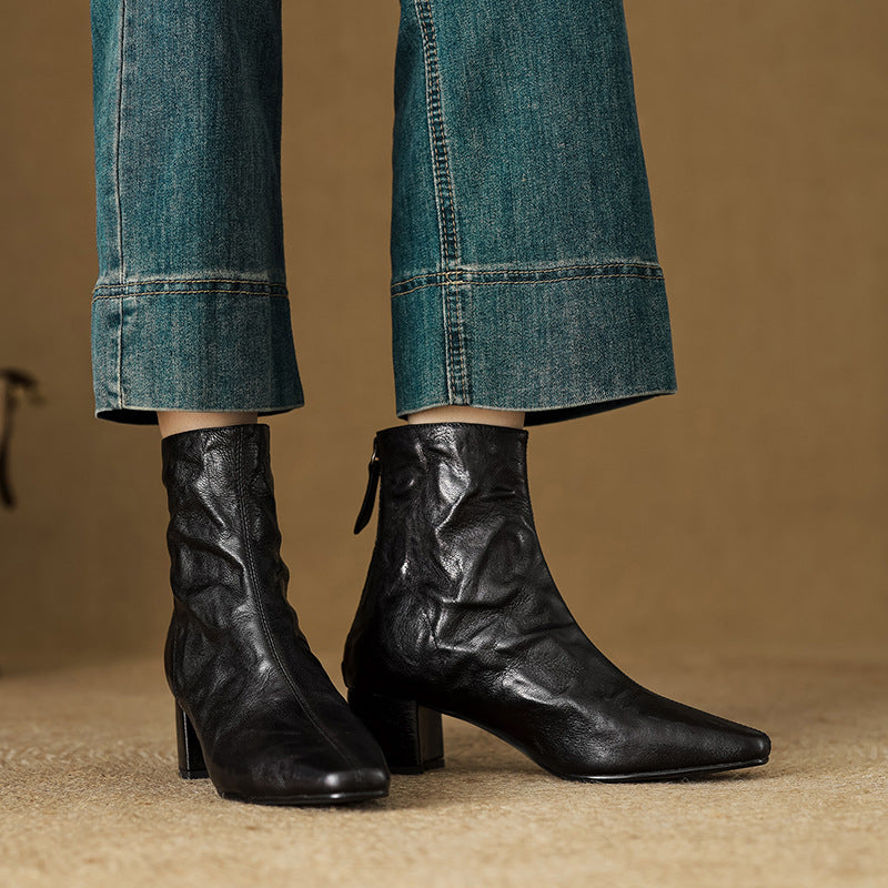 Aurora - Genuine Leather Ankle Boots