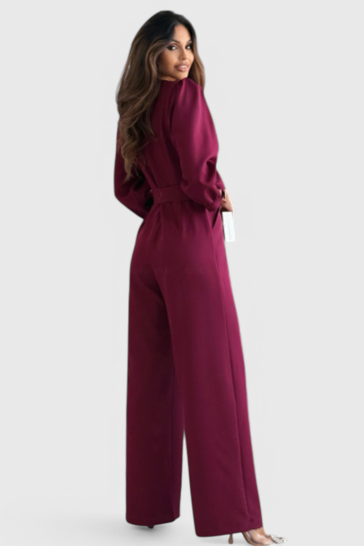 Arden - Wide-Leg Plunge Jumpsuit