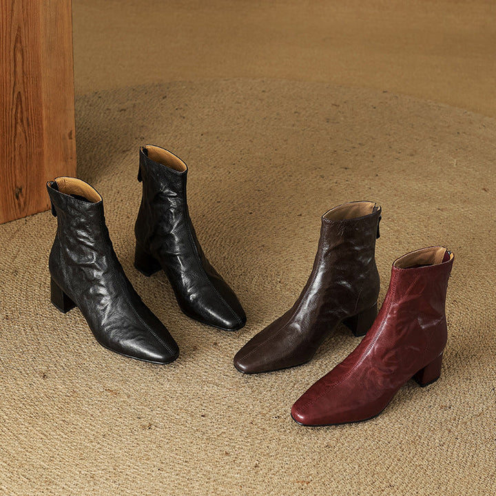 Aurora - Genuine Leather Ankle Boots