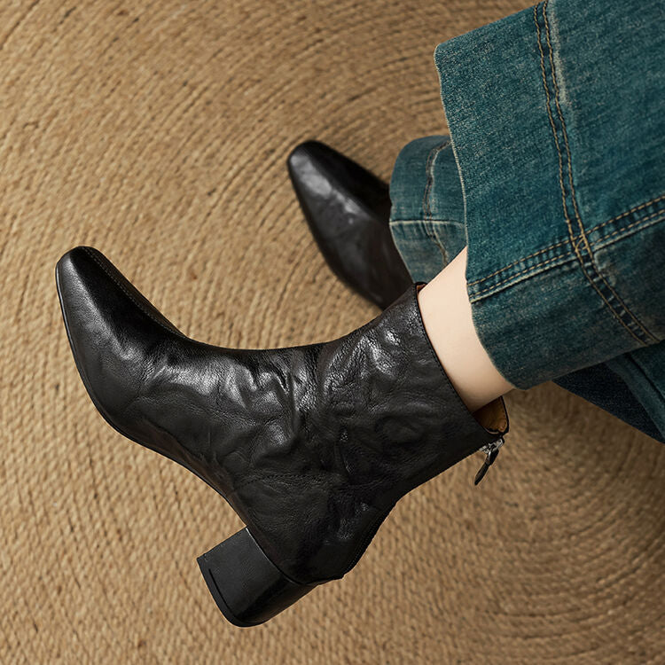 Aurora - Genuine Leather Ankle Boots