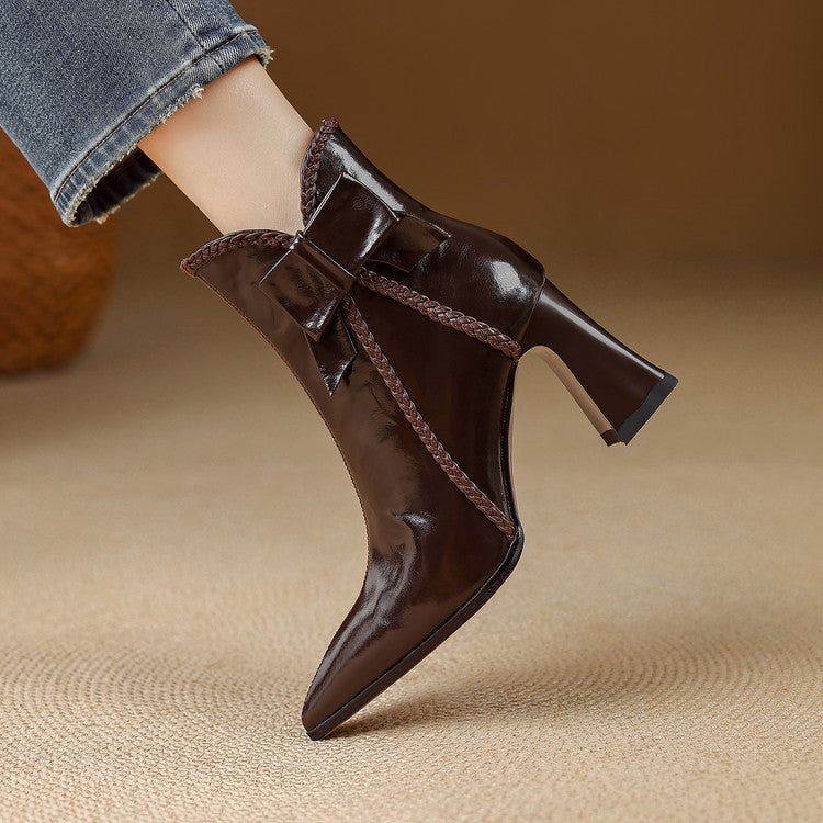 Yvonne - Genuine Leather Pointed Toe Boots