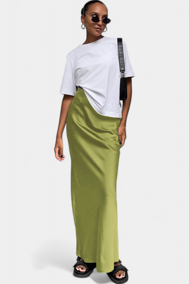 Avril - Satin Utility Maxi Skirt