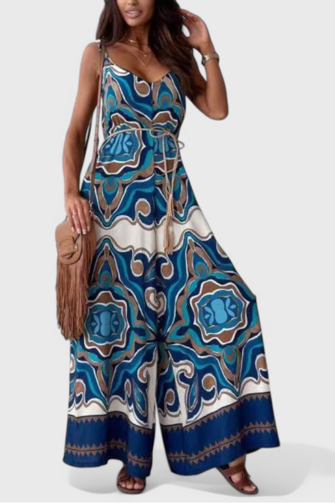Diane - Bold Print Wide-Leg Jumpsuit