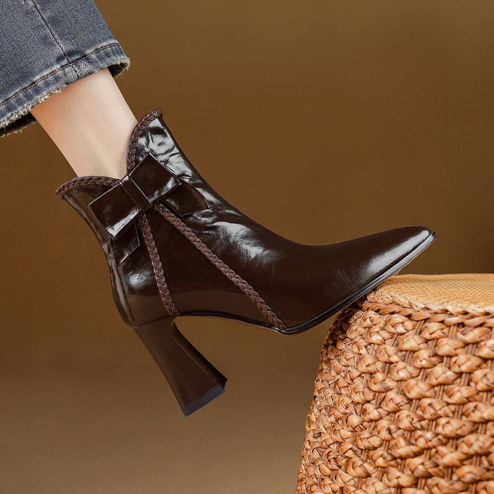 Yvonne - Genuine Leather Pointed Toe Boots