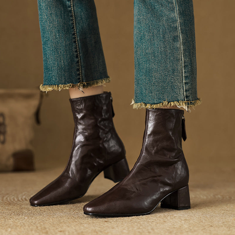 Aurora - Genuine Leather Ankle Boots