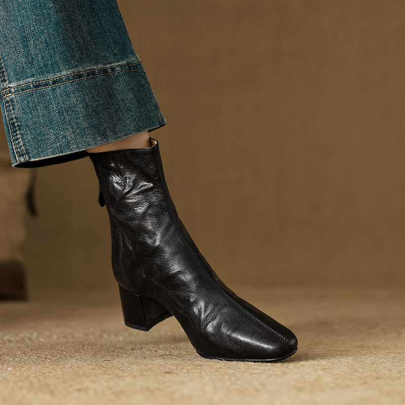 Aurora - Genuine Leather Ankle Boots