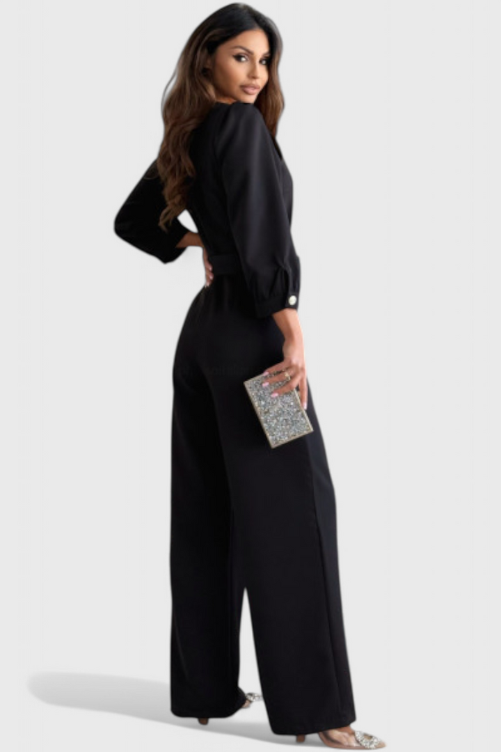 Arden - Wide-Leg Plunge Jumpsuit