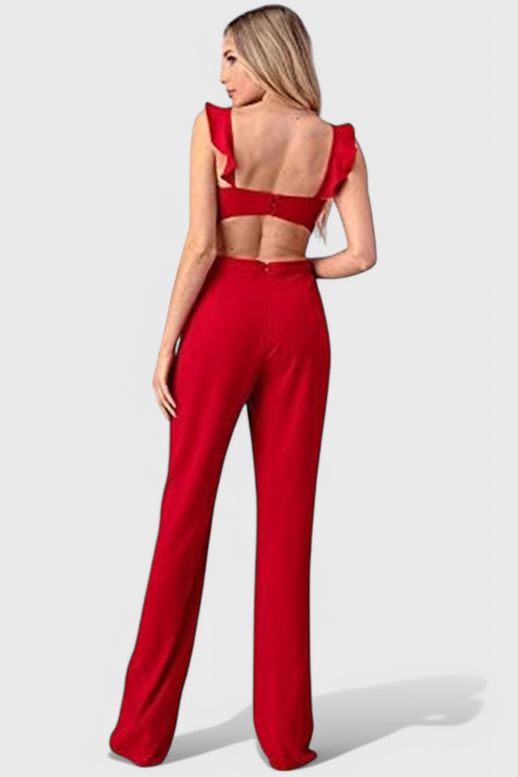 Christine - Cutout Ruffle Jumpsuit