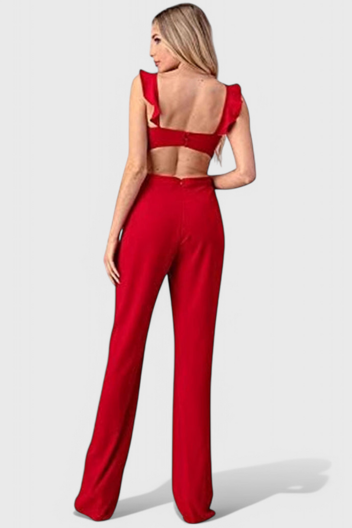 Christine - Cutout Ruffle Jumpsuit